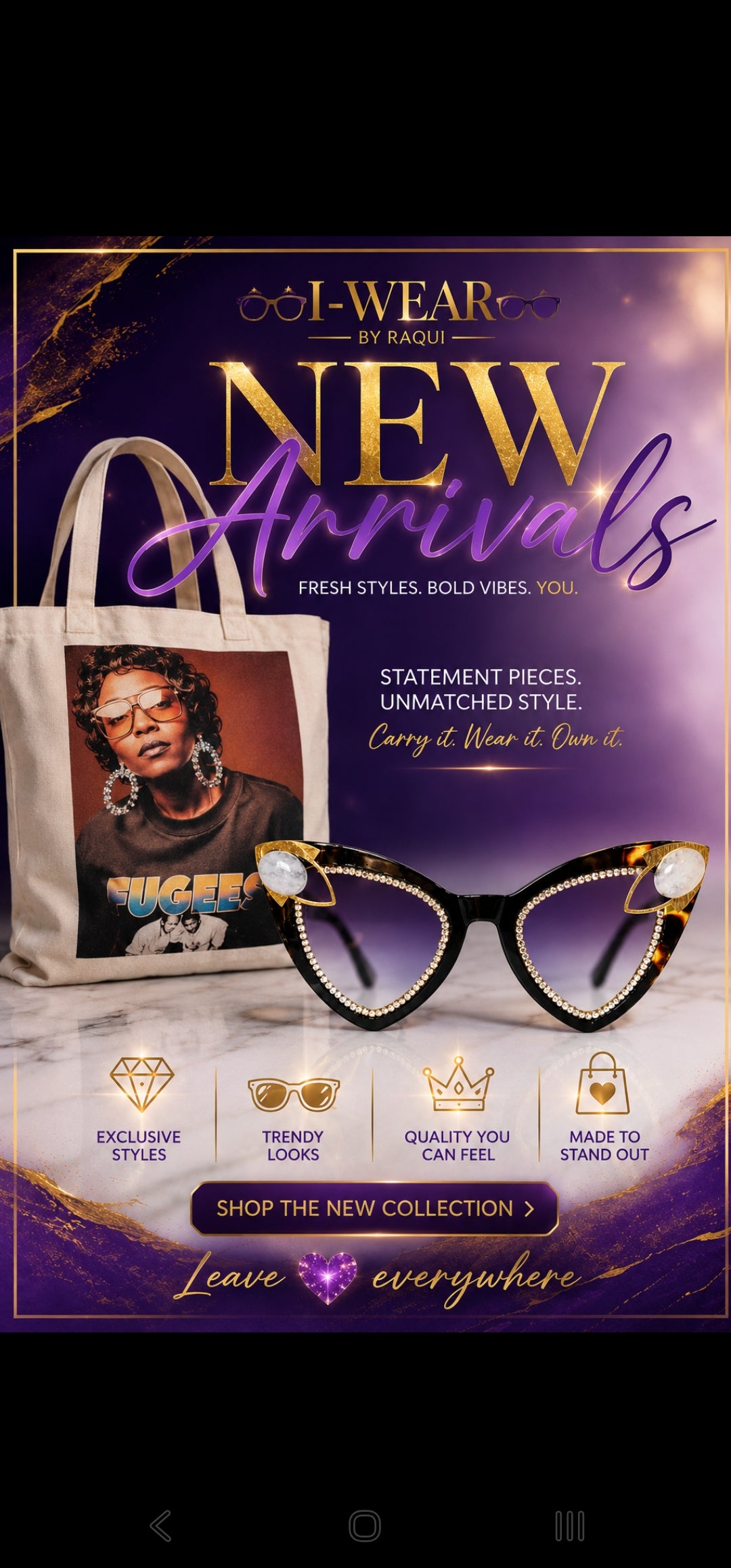 New Arrivals on Eyeglass and Totes on I-Wear by Raqui
