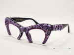 Purple Haze Charoite Crystals encrusted frames viewed from the side